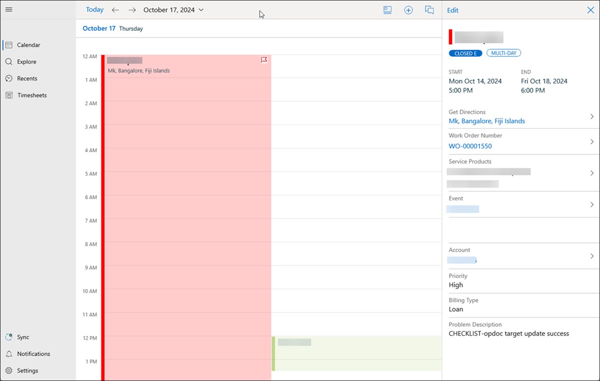 Appointment Details Screen in Windows Go