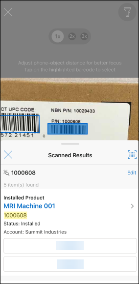 Scanned Result Half Modal