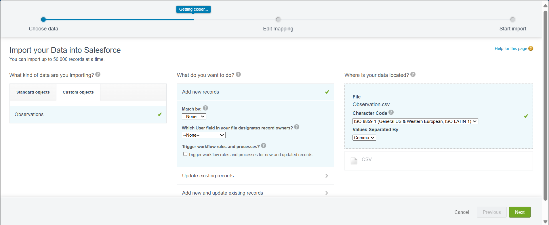 Import Observation Data