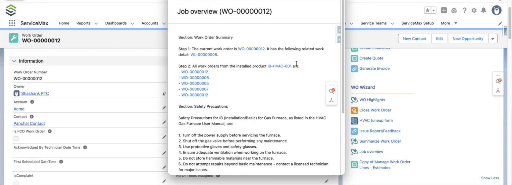 Job Overview AI Action in a New Window