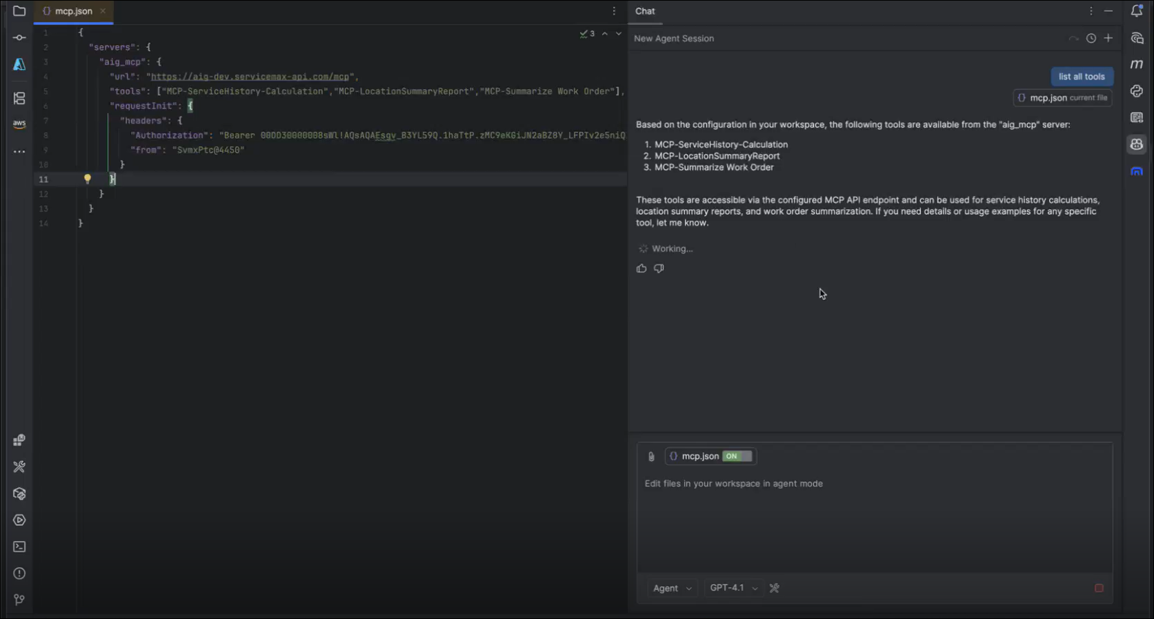 Copilot List of All Available Tools from MCP Server