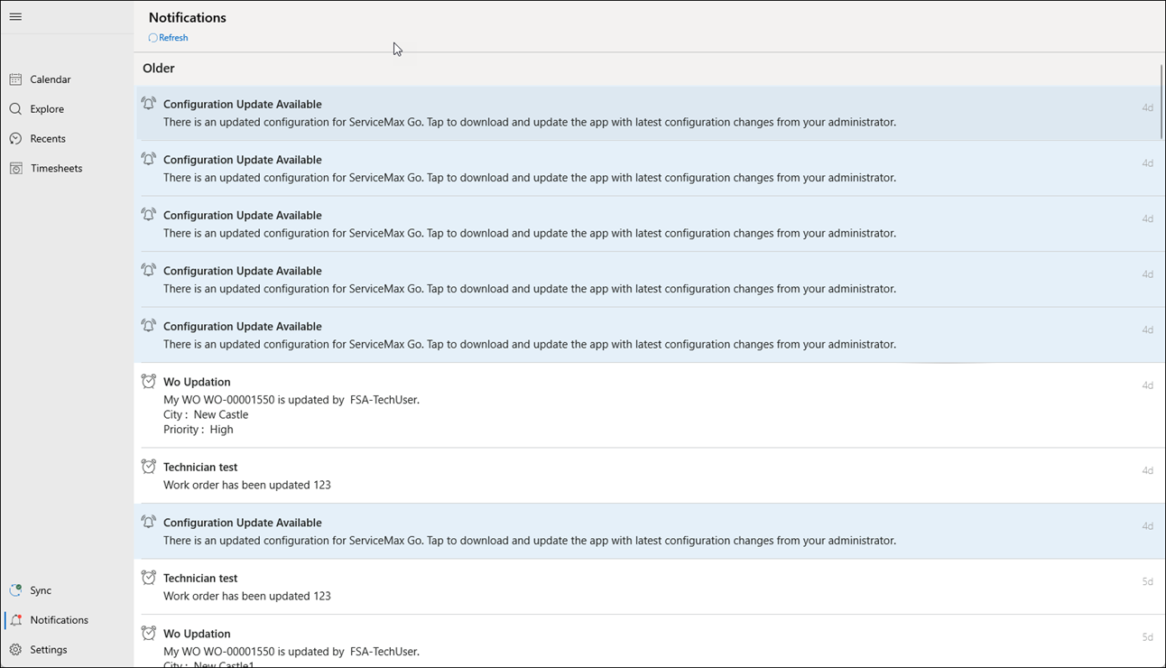 Notification History in Windows Go