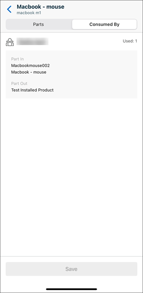 Serialized Part Consumption by Other Technicians