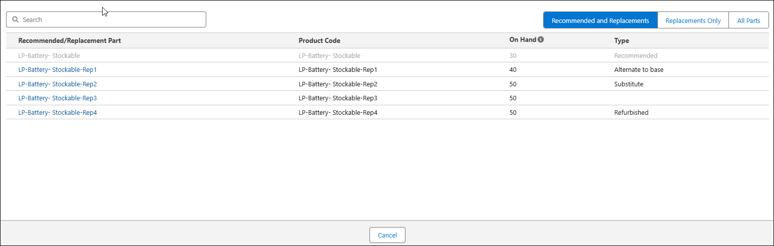 Add Other Parts for Parts Consumption