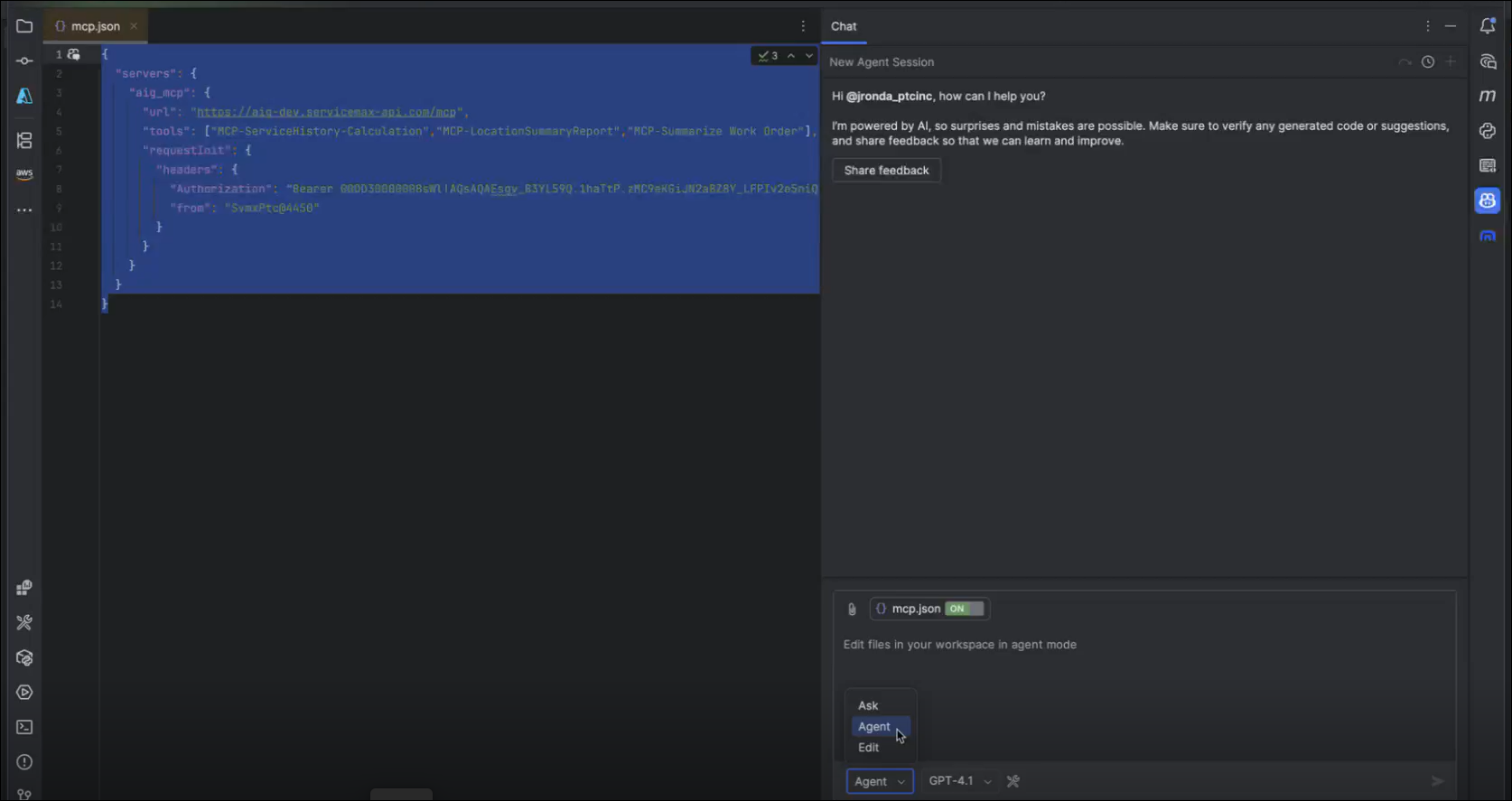 Sample GitHub Copilot Screen