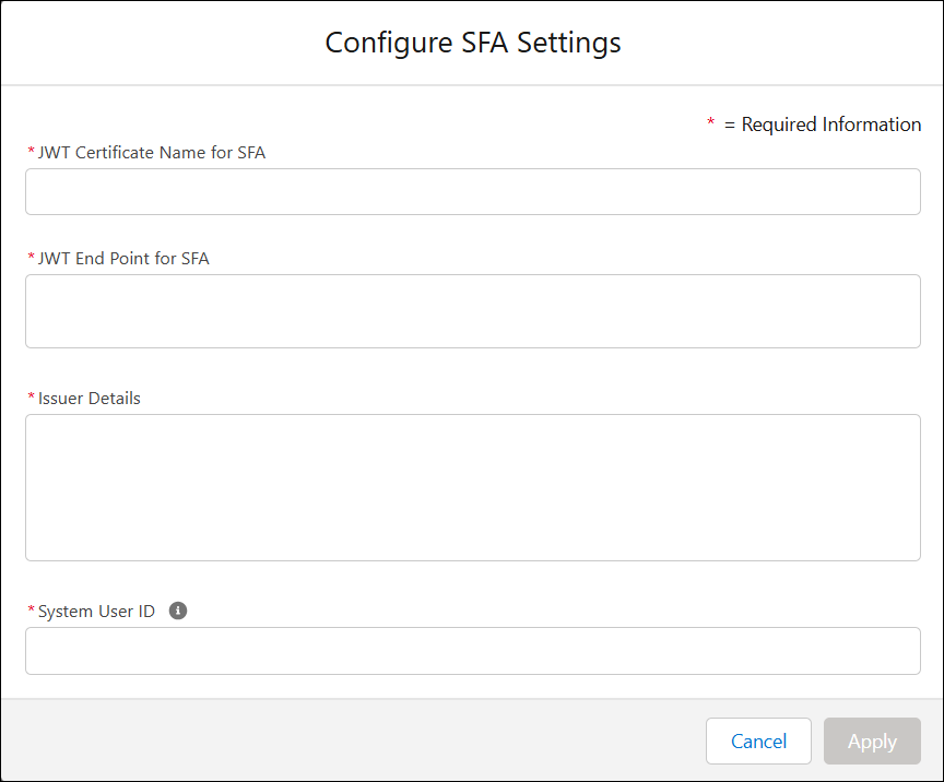 Configure SFA