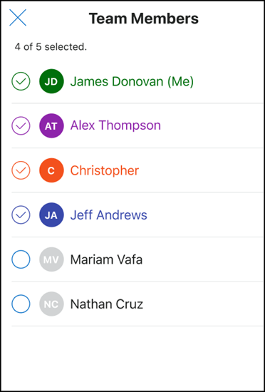 Team Members Modal