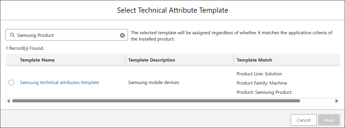 Technical Attribute Template