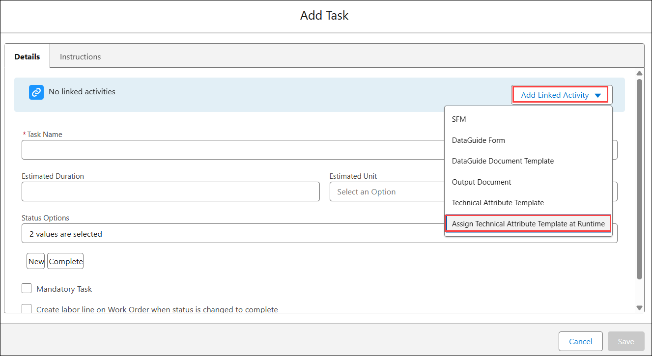 Assign Technical Attribute at Runtime