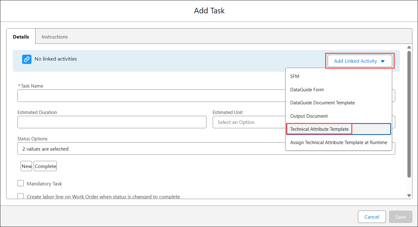 Technical Attribute Template