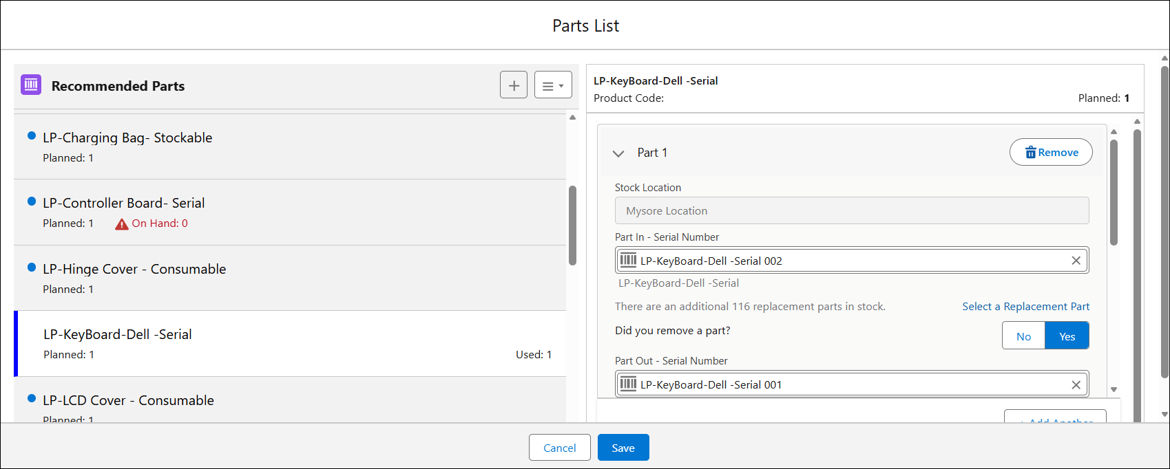 Parts List